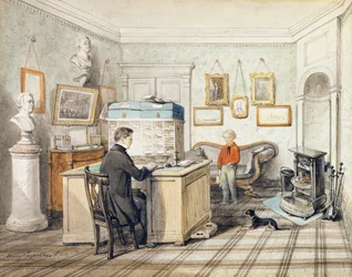 Innenansicht eines Büros, 1852